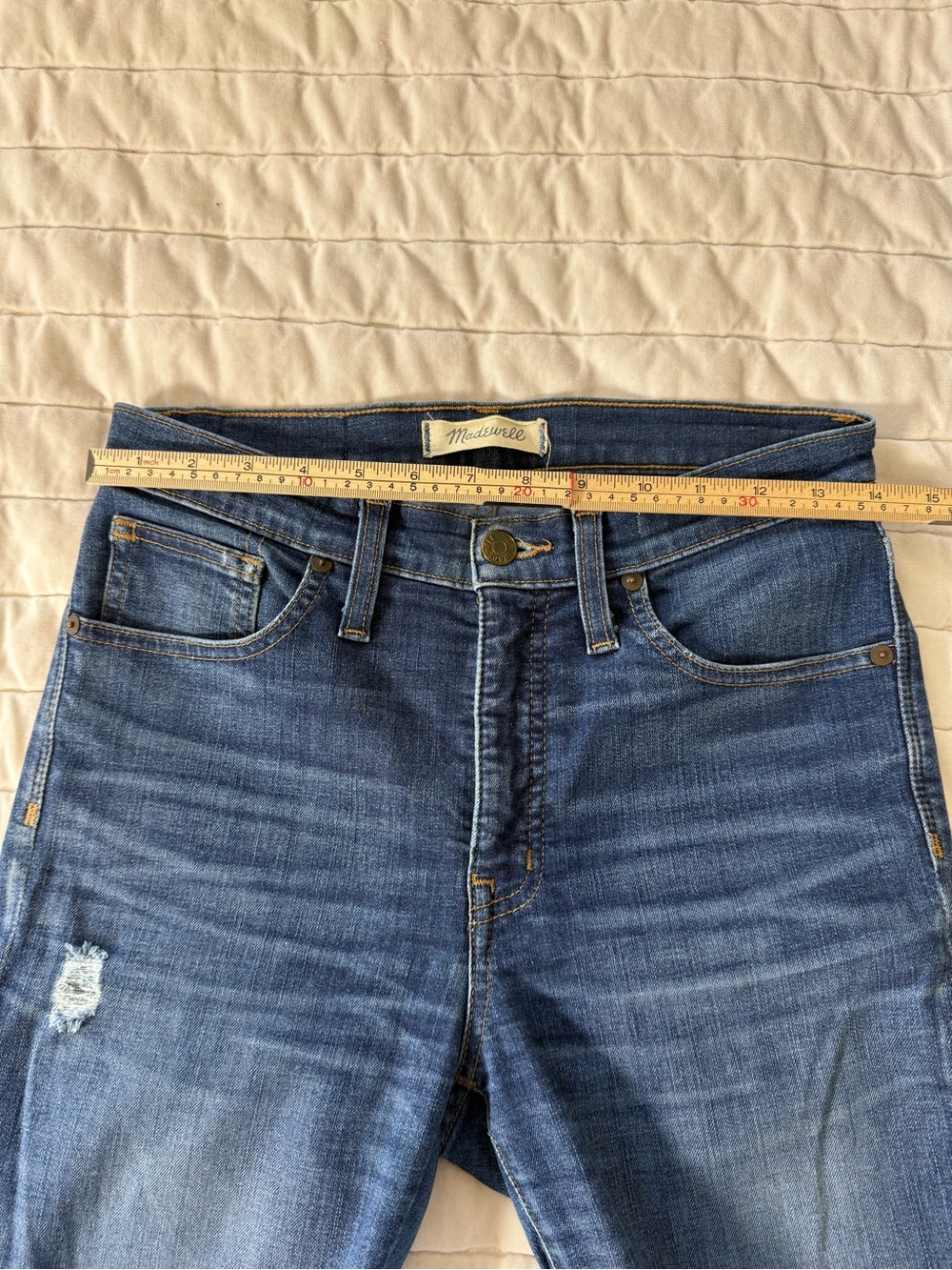 Madewell Women’s 9” High-Rise Skinny Jeans in Dark Blue Denim - Picture 2 of 9